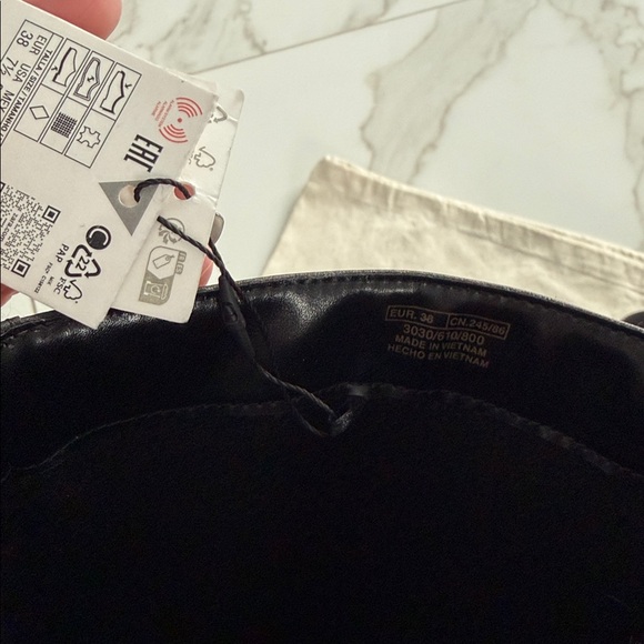 NWT ZARA REAL LEATHER Moto Boots Rounded Square Toe Water Repellent Size 8/38 - Picture 7 of 14